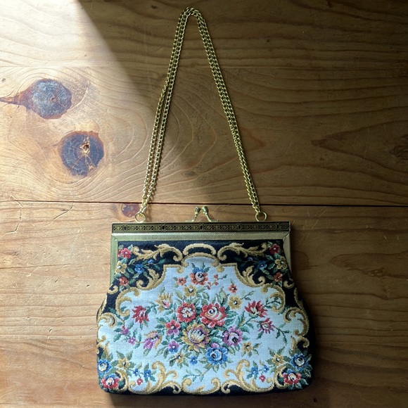 Cottagecore Needlepoint Vintage Purse 80s 90s Boho Floral Y2K - Picture 11 of 14